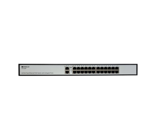 Коммутатор/ Unmanaged Switch 24x100Base-TX PoE, 2x1000Base-T, PoE Budget 285W, Long-range PoE up to 250m, 19" w/brackets
