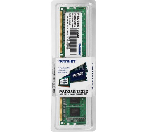 Оперативная память Patriot SL DDR3 DIMM 8GB 1333MHz CL9 1*8GB 9-9-9-24 1.5V
