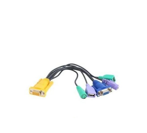 Кабель KVM консольный./ CABLE SP18F--HD15F/MD6F*2/USBA F*2 ,L:27CM