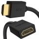 GCR Удлинитель 1.5m v2.0 HDMI-HDMI черный, OD7.3mm, 28/28 AWG, позолоченные контакты, Ethernet 18.0 Гбит/с, 19M / 19F, тройной экран