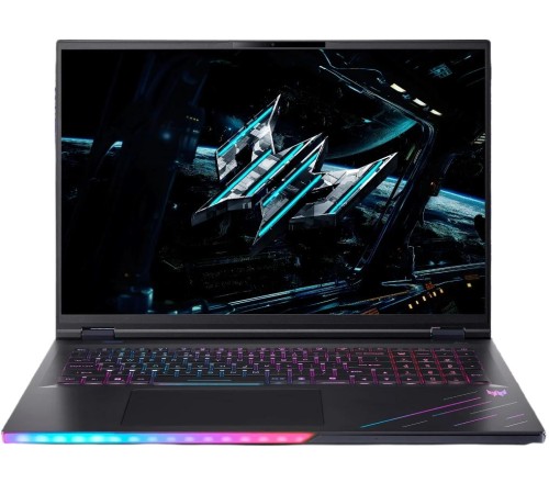 Ноутбук/ ACER Predator Helios 18 AI PH18-73-939Q 18"(2560x1600 miniLED (матовый, 240Hz, 3ms) )/Intel Core Ultra 9 275HX(2.7Ghz)/32768Mb/2TbPCISSDGb/noDVD/Ext:NVIDIA GeForce RTX 5080(16384Mb)/Cam/BT/WiFi/100WHr/war 1y/3.5kg/Black/NoOS