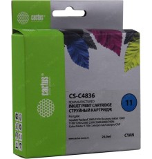 -/ Картридж струйный Cactus CS-C4836 №11 голубой (29мл) для HP BIJ 1000/1100/1200/2200/2300/2600/2800