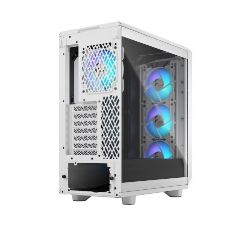 Корпус ПК без блока питания/ Case Fractal Design Meshify 2 Compact RGB TG Light Tint, Midi-Tower, 4x120mm RGB, 2xUSB-A 3.2 + 1xUSB 3.2 Type-C ATX, mATX, mITX White