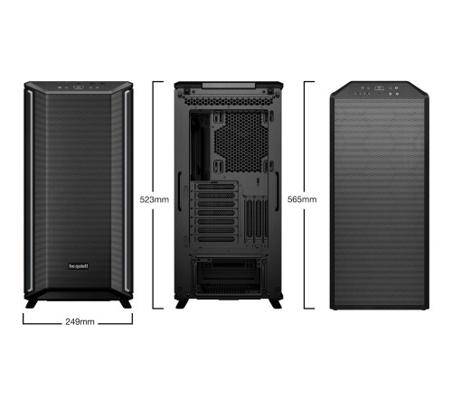 Корпус ПК без блока питания/ Case be quiet! DARK BASE 701, Midi-Tower, TG, 3x140mm, 2xUSB-A 3.2, 1xUSB 3.2 Type-C, E-ATX, ATX, mATX, mITX Black