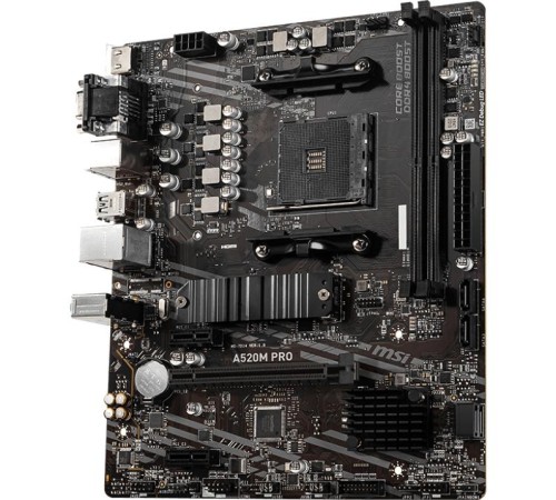 Материнская плата/ MB MSI AMD A520 sAM4, 2xDDR4(64GB), D-SUB/HDMI 2.1/DP, 1xPCIe 3.0x16, 2xPCIe 3.0, 1xLAN, 4xSATA 6Gb/s, 1xM.2, 4xUSB 3.2, 2xUSB 2.0, 1xPS/2, mATX Материнская плата/ MB MSI AMD A520 sAM4, 2xDDR4(64GB), D-SUB/HDMI 2.1/DP, 1xPCIe 3.0x16, 2xPCIe 3.0, 1xLAN, 4xSATA 6Gb/s, 1xM.2, 4xUSB 3.2, 2xUSB 2.0, 1xPS/2, mATX