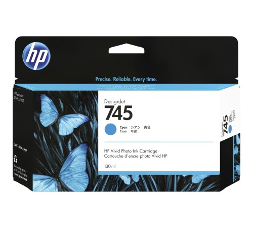 Картридж/ HP 745 130-ml Cyan Ink Cartridge