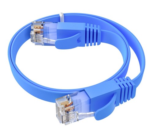GCR Патч-корд PROF плоский прямой 1.5m, UTP медь кат.6, синий, 30 AWG, ethernet high speed 10 Гбит/с, RJ45, T568B, GCR-52850 GCR Патч-корд PROF плоский прямой 1.5m, UTP медь кат.6, синий, 30 AWG, ethernet high speed 10 Гбит/с, RJ45, T568B, GCR-52850