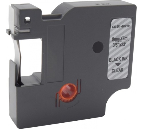 -/ Картридж ленточный Cactus CS-D1-40910 40910 черный/прозрачный для Dymo LM 160, 210D, 280, PnP, 420P, 500 TS; Rhino Pro 6000, 5200, 4200