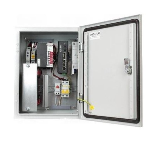 Уличный коммутатор OSNOVO OS-34TB1(SW-80402/IL) Уличный управляемый (L2) коммутатор с термостабилизацией и резервным питанием на базе уличной станции OSNOVO OS-34TB1. Порты: 4 x GE (10/100/1000Base-T) с PoE (до 30W) + 2 Уличный коммутатор OSNOVO OS-34TB1(SW-80402/IL) Уличный управляемый (L2) коммутатор с термостабилизацией и резервным питанием на базе уличной станции OSNOVO OS-34TB1. Порты: 4 x GE (10/100/1000Base-T) с PoE (до 30W) + 2