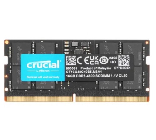 Память оперативная/ Crucial 16GB DDR5-4800 SODIMM Память оперативная/ Crucial 16GB DDR5-4800 SODIMM