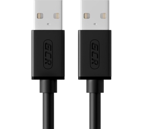 GCR Кабель 0.75m USB 2.0, AM/AM, черный, 28/28 AWG, экран, армированный, морозостойкий, GCR-UM2M-BB2S-0.75m