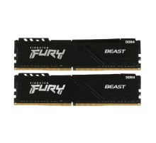 Память оперативная/ Kingston 32GB 3200MT/s DDR4 CL16 DIMM (Kit of 2) 1Gx8 FURY Beast Black (Select Regions ONLY)