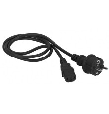 Шнур питания Шнур питания C13-Schuko прямая, 3х0.75, 220В, 10А, черный, 1 метр