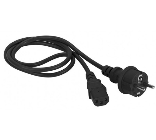 Шнур питания Шнур питания C13-Schuko прямая, 3х0.75, 220В, 10А, черный, 1 метр