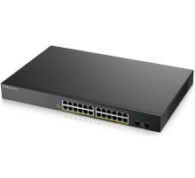 Коммутатор Smart L2 коммутатор PoE+ Zyxel GS1900-24HPv2, rack 19", 24xGE PoE+, 2xSFP, бюджет PoE 170 Вт