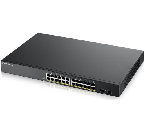 Коммутатор Smart L2 коммутатор PoE+ Zyxel GS1900-24HPv2, rack 19", 24xGE PoE+, 2xSFP, бюджет PoE 170 Вт