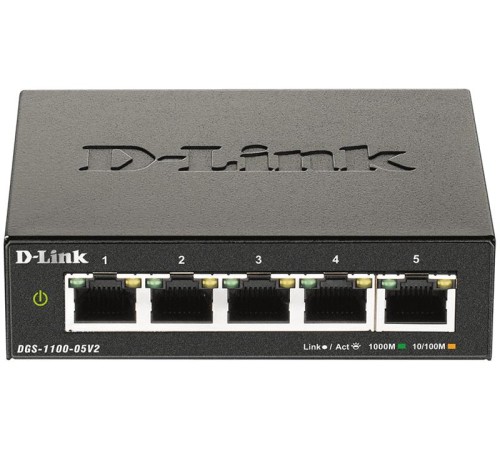 Коммутатор D-Link Настраиваемый L2 коммутатор, 5х1000Base-T