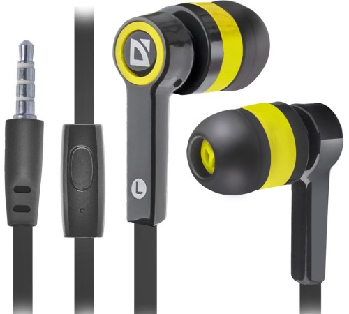 Defender Гарнитура для смартфонов Pulse 420 черный + желтый, вставки