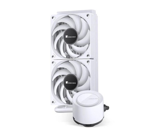 Система жидкостного охлаждения/ Water Cooling System JONSBO TG-240 White (260W, 240mm, White, ARGB/ Fans: 2x120mm, 66.19CFM, 35.4dBA, 1800RPM/ Pump height 72mm, 30dBA, 2400RPM, Rad thickness 27mm/ S: 1700, 1200, 115X, AM5, AM4) Система жидкостного охлаждения/ Water Cooling System JONSBO TG-240 White (260W, 240mm, White, ARGB/ Fans: 2x120mm, 66.19CFM, 35.4dBA, 1800RPM/ Pump height 72mm, 30dBA, 2400RPM, Rad thickness 27mm/ S: 1700, 1200, 115X, AM5, AM4)