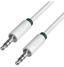 Greenconnect Кабель аудио 0.5m jack 3,5mm/jack 3,5mm белый, зеленая окантовка, ультрагибкий, 28 AWG, M/M, Premium GCR-AVC1662-0.5m, экран, стерео