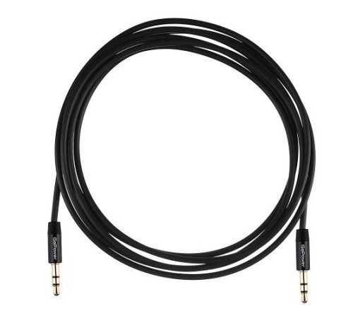 Кабель/ Кабель AUX GoPower Jack 3.5mm (m)-Jack 3.5mm (m) 1.5м TPE черный в пакете (1/400)