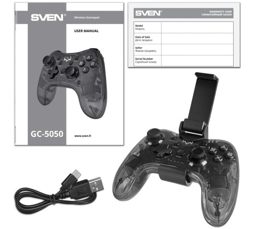 Беспроводной геймпад SVEN GC-5050 (14 кл. 2 стика, D-pad, PS4/PS3/NS/PC/Android/iOS, RGB) Беспроводной геймпад SVEN GC-5050 (14 кл. 2 стика, D-pad, PS4/PS3/NS/PC/Android/iOS, RGB)