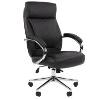 Офисное кресло Chairman    794   Россия хром нат. кожа/экокожа черная