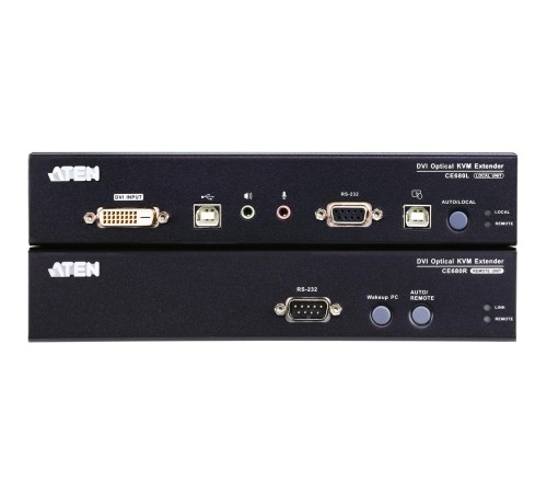 Удлинитель/extender, DVI-D+AUDIO+RS232, 20 км., 1xОптич.волокно одномод./singlemode 1310/1550нм, DVI-D+2xMINIJACK+DB9+LС+2xUSB А-Тип+2xUSB B-Тип, F, без шнуров, 2xБ.П. 220> 5.3V, (до 1920x1200 60Hz;HDTV 720p/1080p;HDCP)/ DVI Optical KVM Extender W/1.8M W/