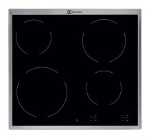 Встраиваемая электрическая панель ELECTROLUX/ Электрическая варочная панель, 60 см, 4 конфорки, черный цвет, рама из нержавеющей стали