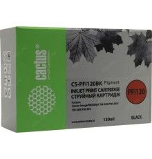 -/ Картридж струйный Cactus CS-PFI120BK черный (130мл) для Canon imagePROGRAF TM-200/TM-205/TM-300/TM-3