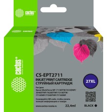 -/ Картридж струйный Cactus CS-EPT2711 27XL черный (22.4мл) для Epson WorkForce WF-3620/3640/7110/7210