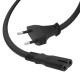 GCR Кабель питания 1.0m, CEE 7/16 / IEC C7, черный, 2*0,5mm, GCR-54292