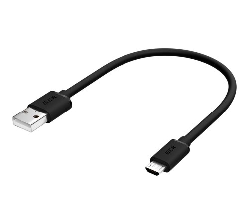 GCR Кабель 0.3m MicroUSB, черный, быстрая зарядка, 28/24 AWG, GCR-53609