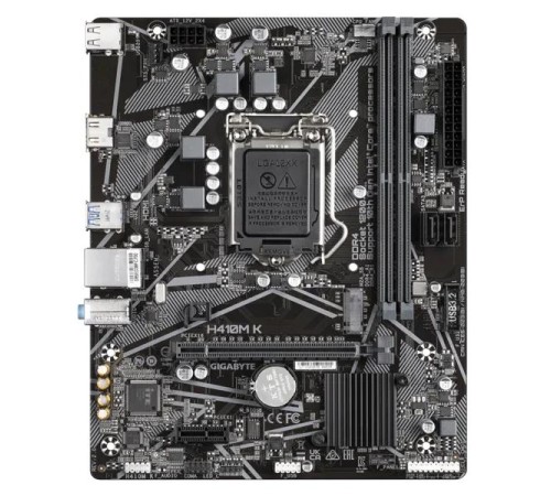 Материнская плата GIGABYTE H410M K 2.0, LGA1200, Q470, 2*DDR4, 2*SATA, 1*M.2, 2*USB 3.2, 4*USB 2.0, 1*PCIx16, 1*PCIx1, HDMI, mATX