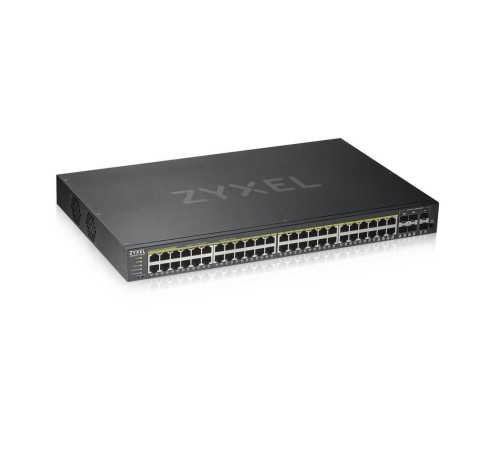 Коммутатор/ ZYXEL GS1920-48HPv2 Hybrid Smart switch PoE+ ZYXEL Nebula Flex, 44xGE PoE+, 4xCombo (SFP/RJ-45 PoE+), 2xSFP, budget PoE 375W, Standalone / cloud management