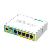 Маршрутизатор MikroTik hEX PoE lite with 650MHz CPU, 64MB RAM, 5xLAN (four with PoE out), USB, RouterOS L4, plastic case and PSU