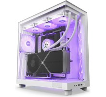 Корпус ПК без блока питания/ Case NZXT H6 Flow RGB (2023), Midi-Tower, TG, 3x120mm RGB, 2xUSB-A 3.2 + 1xUSB-C 3.2, ATX, mATX, mITX White
