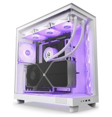Корпус ПК без блока питания/ Case NZXT H6 Flow RGB (2023), Midi-Tower, TG, 3x120mm RGB, 2xUSB-A 3.2 + 1xUSB-C 3.2, ATX, mATX, mITX White
