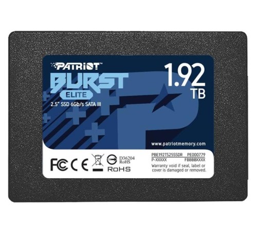 Твердотельный накопитель Patriot SSD BURST ELITE 1920Gb SATA3 2.5” R450/W320 TBW 800TB 3D NAND