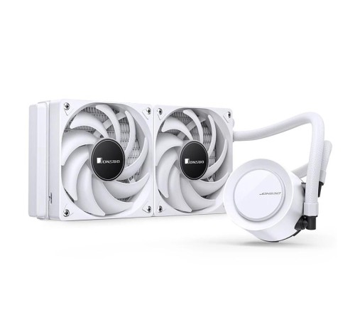 Система жидкостного охлаждения/ Water Cooling System JONSBO TG-240 White (260W, 240mm, White, ARGB/ Fans: 2x120mm, 66.19CFM, 35.4dBA, 1800RPM/ Pump height 72mm, 30dBA, 2400RPM, Rad thickness 27mm/ S: 1700, 1200, 115X, AM5, AM4) Система жидкостного охлаждения/ Water Cooling System JONSBO TG-240 White (260W, 240mm, White, ARGB/ Fans: 2x120mm, 66.19CFM, 35.4dBA, 1800RPM/ Pump height 72mm, 30dBA, 2400RPM, Rad thickness 27mm/ S: 1700, 1200, 115X, AM5, AM4)