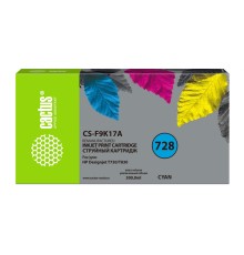 -/ Картридж струйный Cactus CS-F9K17A 728XXL голубой (300мл) для HP DesignJet T730, T830