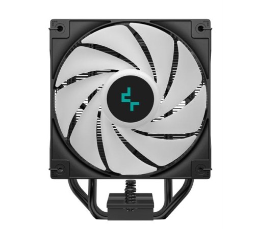 Кулер для процессора DEEPCOOL AG400 DIGITAL BK ARGB LGA1700/1200/115X/AM5/AM4 (9шт/кор, TDP 220W, PWM, ARGB Fan 120mm, 4 тепл. трубки, черный) RET (R-AG400-BKADMN-G-1)