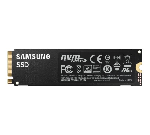 Твердотельные накопители/ Samsung SSD 980 PRO, 1000GB, M.2(22x80mm), NVMe 1.3c, PCIe 4.0 x4, 3-bit MLC, R/W 7000/5000MB/s, IOPs 1 000 000/1 000 000, DRAM buffer 1024MB, TBW 600, DWPD 0.33 (12 мес.)