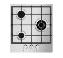 Встраиваемая газовая панель HOMSair/ Варочная панель, газ, механическое управление, 3 конфорки, газ контроль, автоподжиг, WOK-конфорка, конфорки ALBEK, нержавеющая сталь
