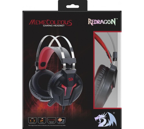 Redragon Игровая гарнитура Memecoleous черный+красный, кабель 1.8 м Redragon Игровая гарнитура Memecoleous черный+красный, кабель 1.8 м