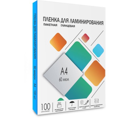 Пленка 216х303 (60 мик) 100 шт./ Пленка для ламинирования A4, 216х303 (60 мкм) глянцевая 100шт, ГЕЛЕОС [LPA4-60]