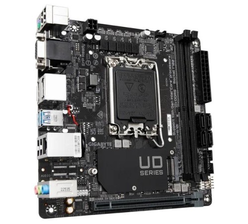 Материнская плата GIGABYTE H610I, LGA1700, H610, 2*DDR5, 4*SATA, 1*M.2, 2*USB 3.2, 4*USB 2.0, 1*PCIx16, 2*DP+D-Sub+HDMI, mITX