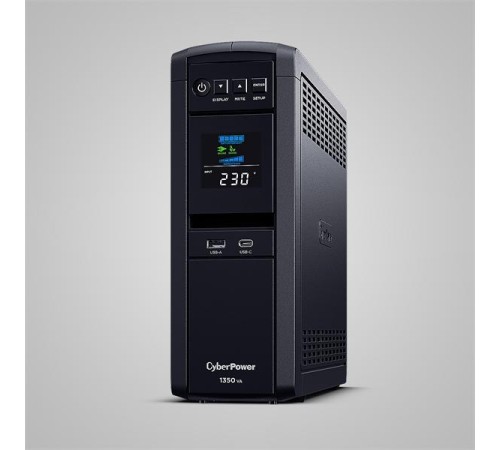 Источник бесперебойного питания/ UPS Line-Interactive CyberPower CP1350EPFCLCD 1350VA/810W USB/RS-232/RJ11/45/USB/SNMPslot charger A/С (6 EURO), с чистым синусом при работе от АКБ Источник бесперебойного питания/ UPS Line-Interactive CyberPower CP1350EPFCLCD 1350VA/810W USB/RS-232/RJ11/45/USB/SNMPslot charger A/С (6 EURO), с чистым синусом при работе от АКБ