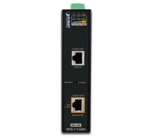 IPOE-171-60W индустриальный PoE инжектор/ IP30, Industrial Single-Port 10/100/1000Mbps 802.3bt PoE++ Injector (60 Watts, Legacy mode support, PoE Usage LED, -40 to 75 C) IPOE-171-60W индустриальный PoE инжектор/ IP30, Industrial Single-Port 10/100/1000Mbps 802.3bt PoE++ Injector (60 Watts, Legacy mode support, PoE Usage LED, -40 to 75 C)
