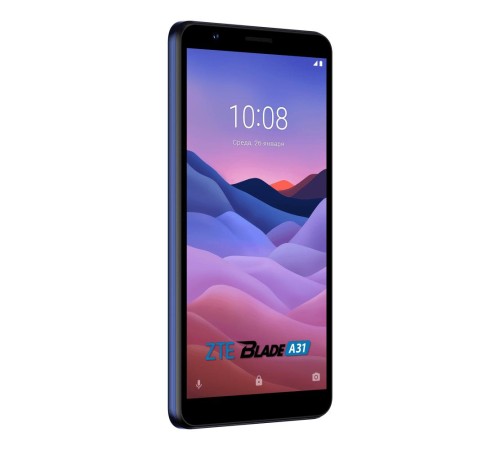 ZTE Blade A31 Blue, 5.45'' 720x1440, 4x1,6 ГГц+4x1,2 ГГц, 8 Core, 2GB RAM, 32GB, up to 128GB flash, 8Mpix/2Mpix, 2 Sim, 2G, 3G, LTE, BT v4.2, Wi-Fi, NFC, GPS, Micro-USB, 3000mAh, Android 11, 166g, 146 ммx71 ммx8,9 мм ZTE Blade A31 Blue, 5.45'' 720x1440, 4x1,6 ГГц+4x1,2 ГГц, 8 Core, 2GB RAM, 32GB, up to 128GB flash, 8Mpix/2Mpix, 2 Sim, 2G, 3G, LTE, BT v4.2, Wi-Fi, NFC, GPS, Micro-USB, 3000mAh, Android 11, 166g, 146 ммx71 ммx8,9 мм